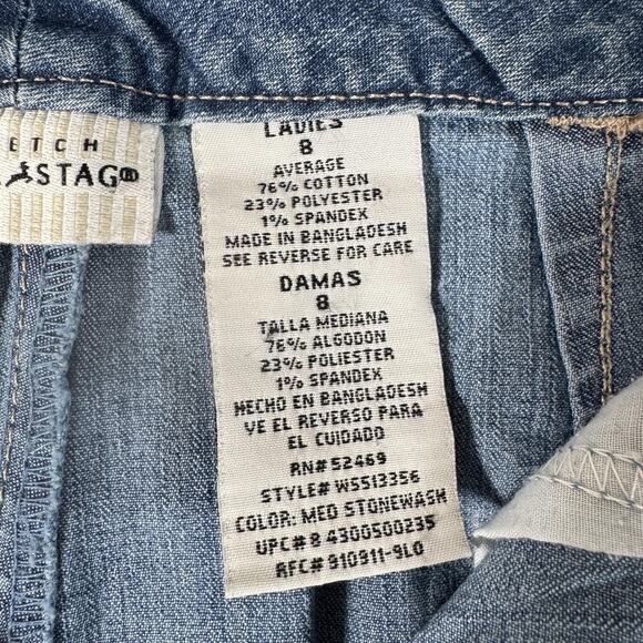 White Stag Mom Jeans 8 Blue Medium Stonewash Stretch Straight Leg Zip Fly - Picture 11 of 14